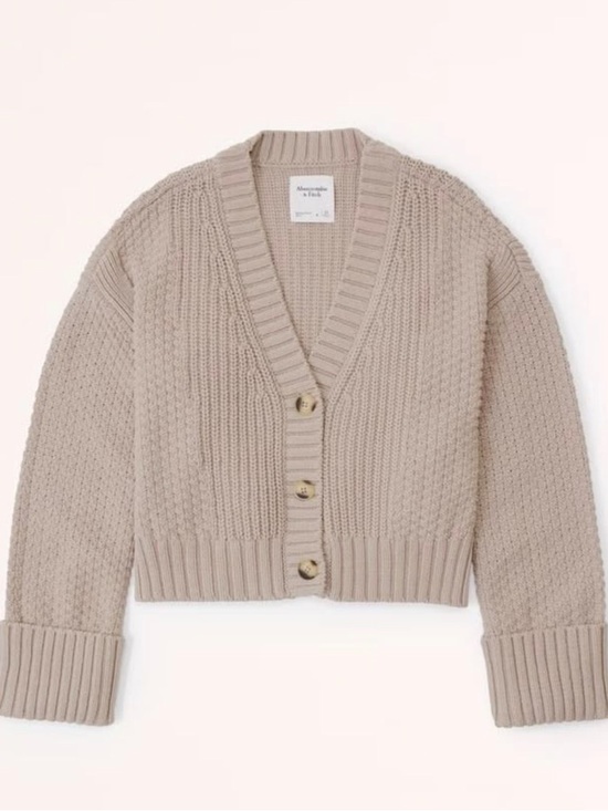 Abercrombie & Fitch Sweaters - Abercrombie & Fitch Cotton-Blend Seed Stitch Cardigan